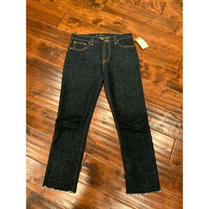 Nudie Jeans Men's "High Kai" Dark Wash Skinny Jeans w/ Raw Hems, Size 30